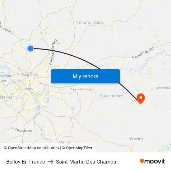 Belloy-En-France to Saint-Martin-Des-Champs map