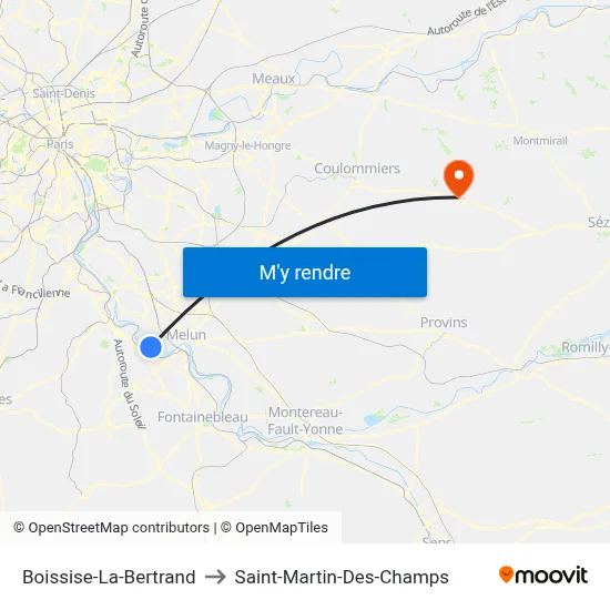 Boissise-La-Bertrand to Saint-Martin-Des-Champs map