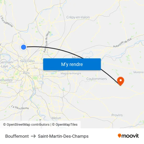 Bouffemont to Saint-Martin-Des-Champs map