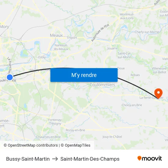 Bussy-Saint-Martin to Saint-Martin-Des-Champs map