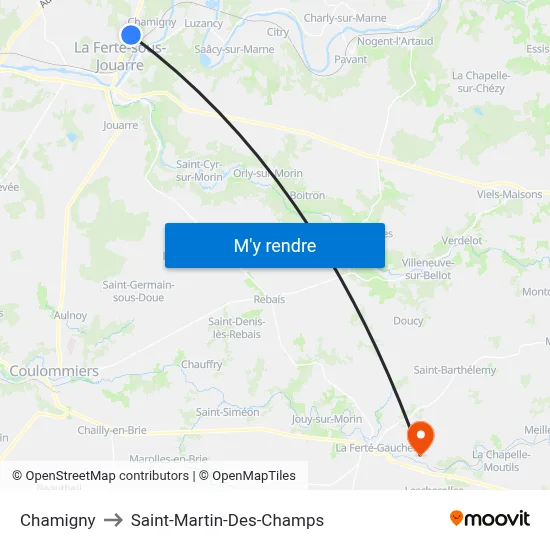 Chamigny to Saint-Martin-Des-Champs map