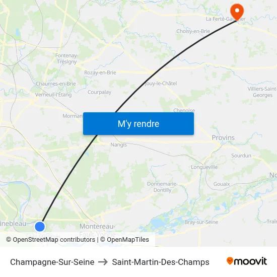 Champagne-Sur-Seine to Saint-Martin-Des-Champs map