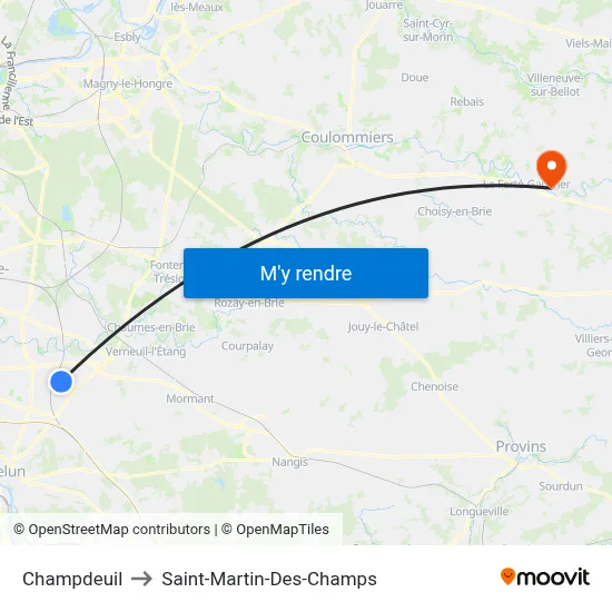 Champdeuil to Saint-Martin-Des-Champs map