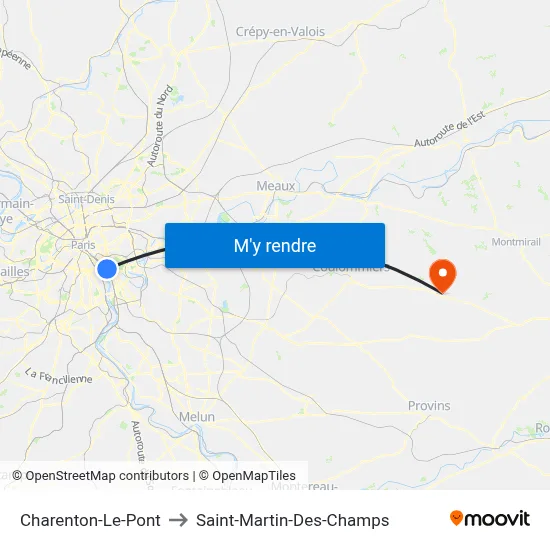Charenton-Le-Pont to Saint-Martin-Des-Champs map