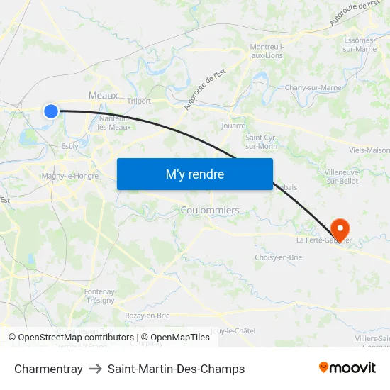 Charmentray to Saint-Martin-Des-Champs map