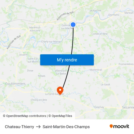Chateau-Thierry to Saint-Martin-Des-Champs map