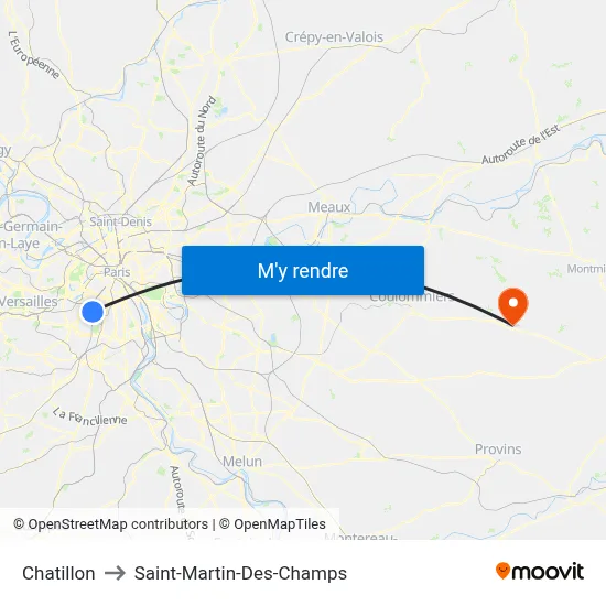 Chatillon to Saint-Martin-Des-Champs map