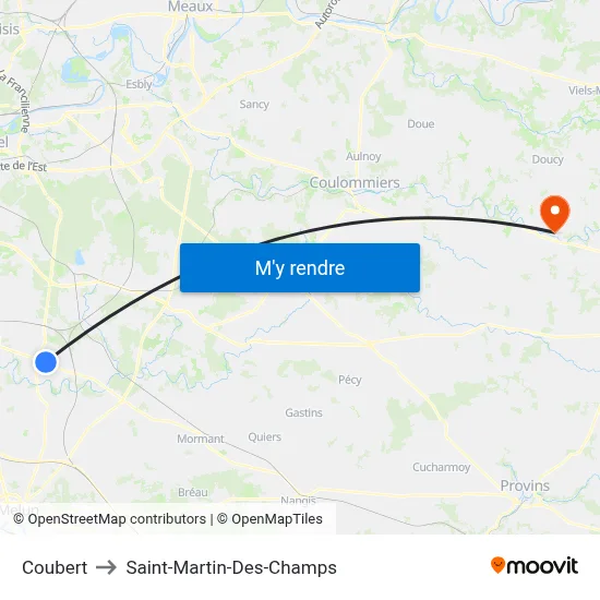Coubert to Saint-Martin-Des-Champs map