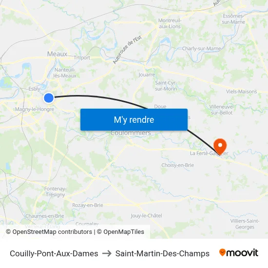 Couilly-Pont-Aux-Dames to Saint-Martin-Des-Champs map