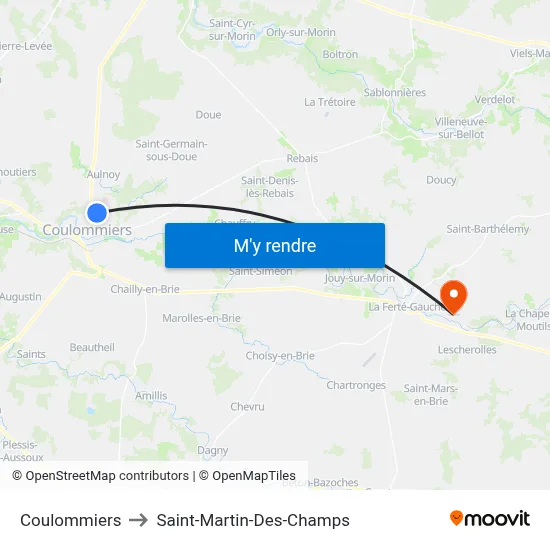 Coulommiers to Saint-Martin-Des-Champs map