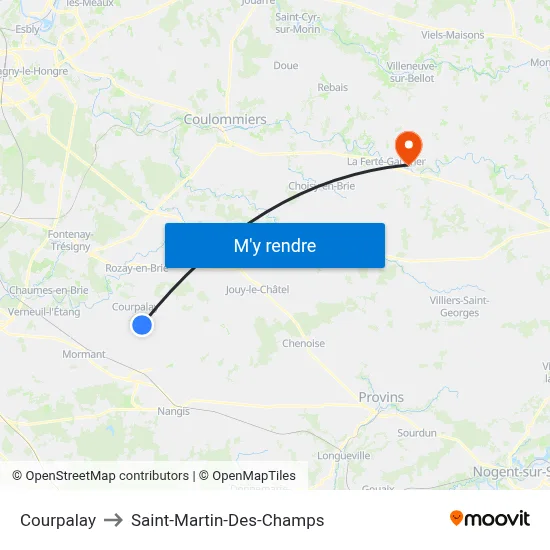Courpalay to Saint-Martin-Des-Champs map