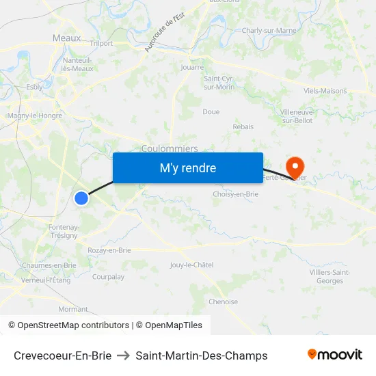 Crevecoeur-En-Brie to Saint-Martin-Des-Champs map