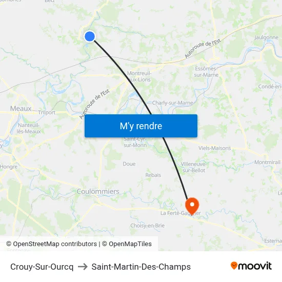 Crouy-Sur-Ourcq to Saint-Martin-Des-Champs map