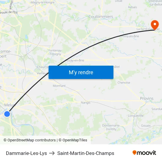 Dammarie-Les-Lys to Saint-Martin-Des-Champs map