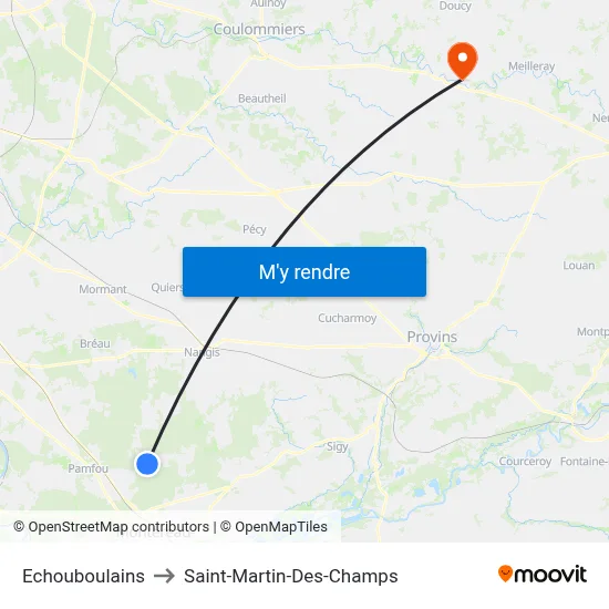 Echouboulains to Saint-Martin-Des-Champs map