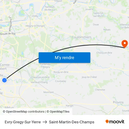 Evry-Gregy-Sur-Yerre to Saint-Martin-Des-Champs map