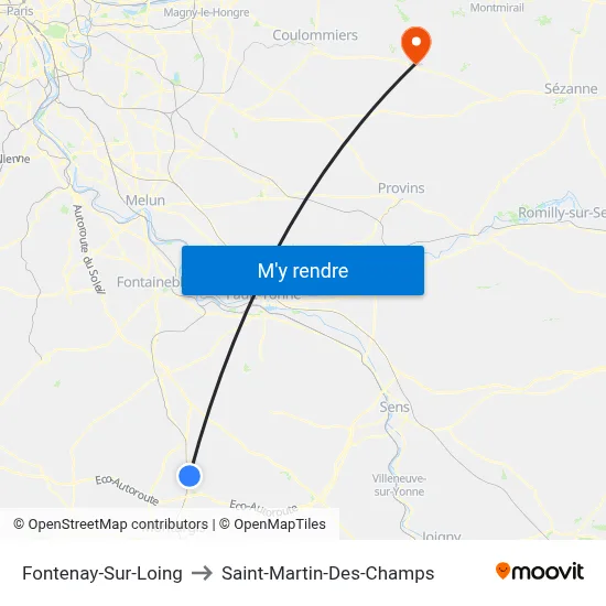 Fontenay-Sur-Loing to Saint-Martin-Des-Champs map