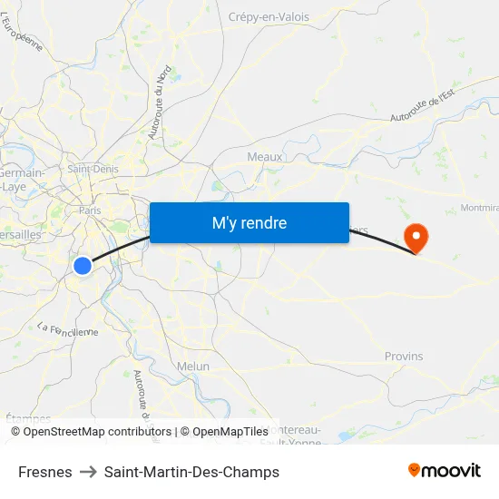 Fresnes to Saint-Martin-Des-Champs map