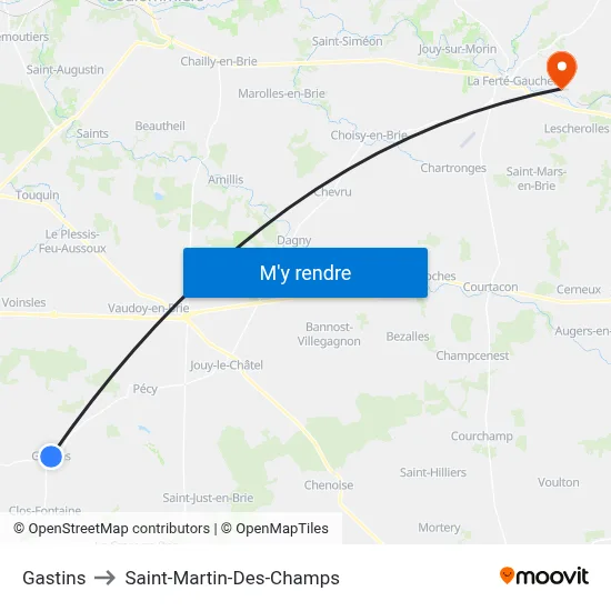 Gastins to Saint-Martin-Des-Champs map