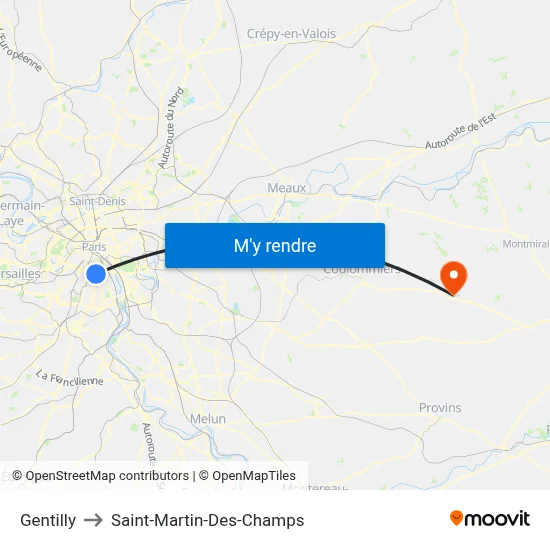 Gentilly to Saint-Martin-Des-Champs map