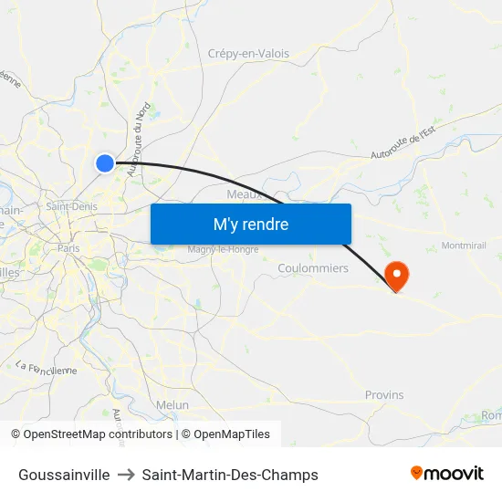 Goussainville to Saint-Martin-Des-Champs map