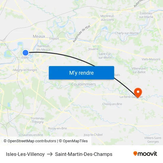 Isles-Les-Villenoy to Saint-Martin-Des-Champs map