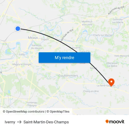 Iverny to Saint-Martin-Des-Champs map