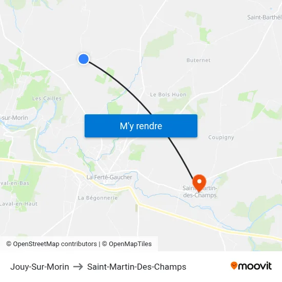 Jouy-Sur-Morin to Saint-Martin-Des-Champs map