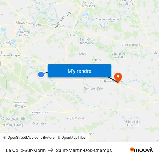 La Celle-Sur-Morin to Saint-Martin-Des-Champs map