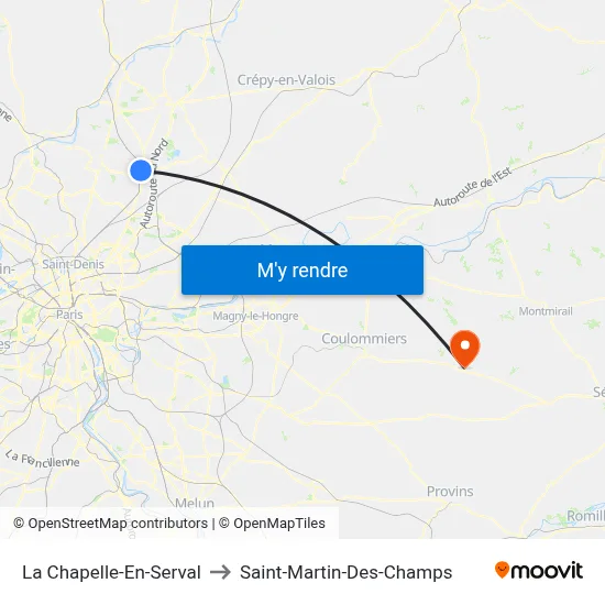 La Chapelle-En-Serval to Saint-Martin-Des-Champs map