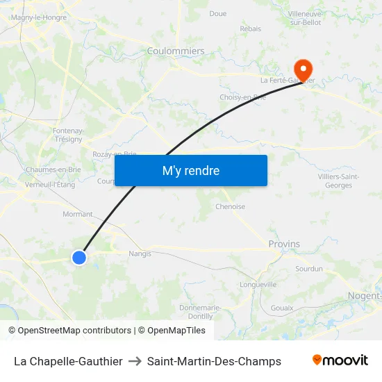 La Chapelle-Gauthier to Saint-Martin-Des-Champs map