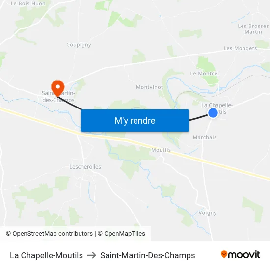 La Chapelle-Moutils to Saint-Martin-Des-Champs map