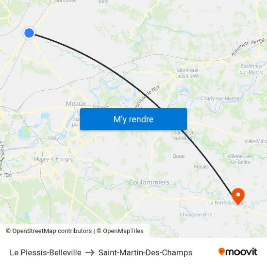 Le Plessis-Belleville to Saint-Martin-Des-Champs map