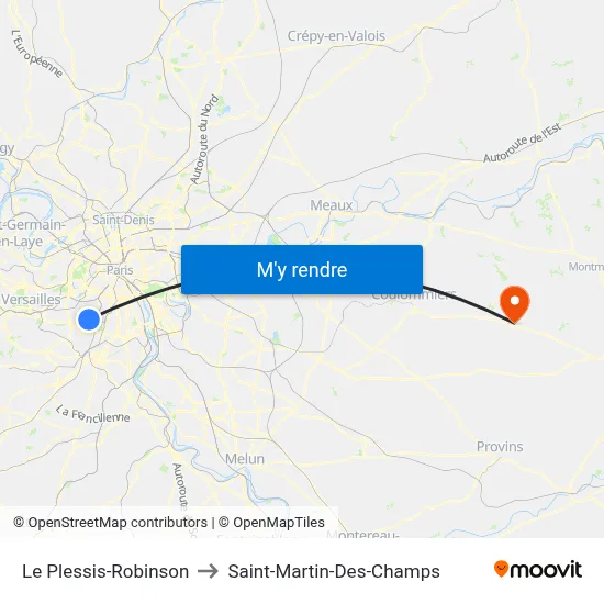 Le Plessis-Robinson to Saint-Martin-Des-Champs map
