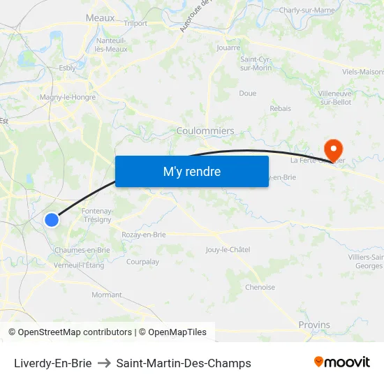 Liverdy-En-Brie to Saint-Martin-Des-Champs map