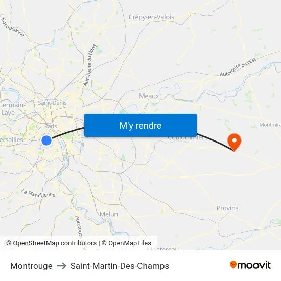 Montrouge to Saint-Martin-Des-Champs map