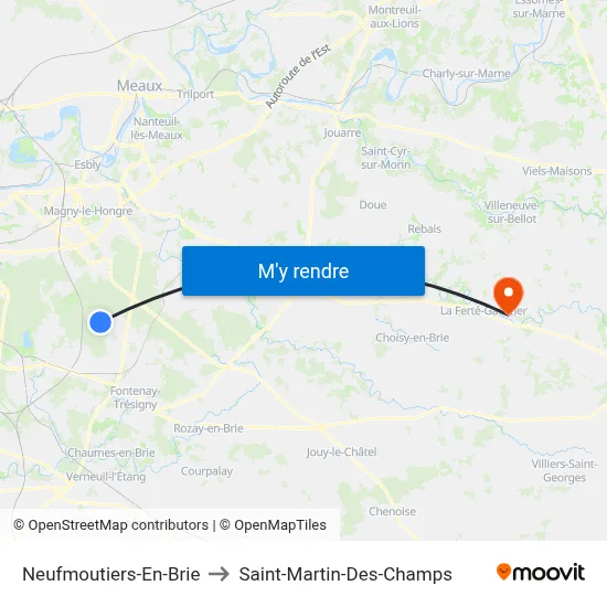 Neufmoutiers-En-Brie to Saint-Martin-Des-Champs map