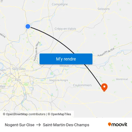 Nogent-Sur-Oise to Saint-Martin-Des-Champs map