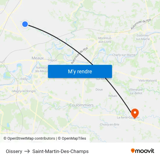 Oissery to Saint-Martin-Des-Champs map