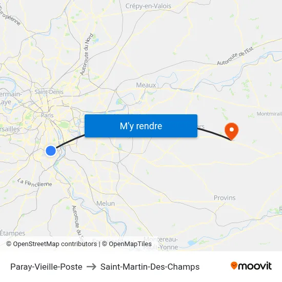 Paray-Vieille-Poste to Saint-Martin-Des-Champs map