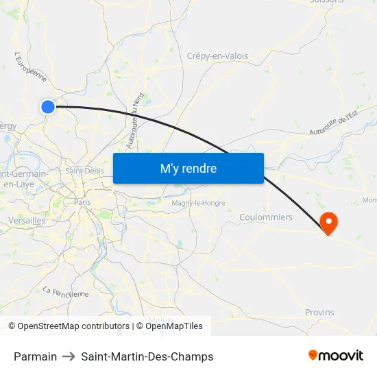 Parmain to Saint-Martin-Des-Champs map
