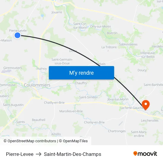 Pierre-Levee to Saint-Martin-Des-Champs map
