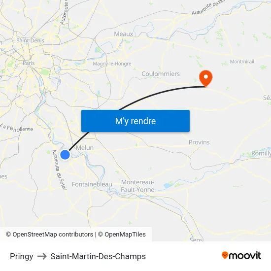 Pringy to Saint-Martin-Des-Champs map