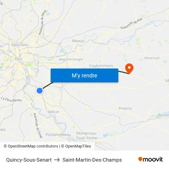 Quincy-Sous-Senart to Saint-Martin-Des-Champs map