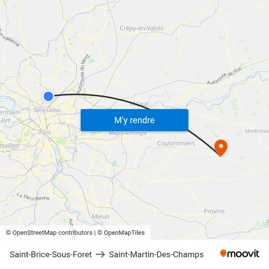 Saint-Brice-Sous-Foret to Saint-Martin-Des-Champs map