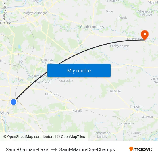 Saint-Germain-Laxis to Saint-Martin-Des-Champs map