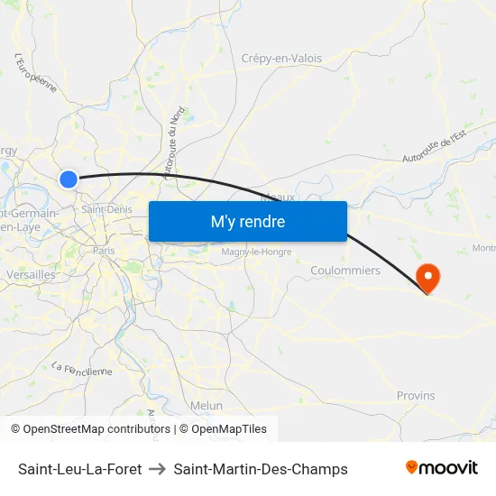 Saint-Leu-La-Foret to Saint-Martin-Des-Champs map