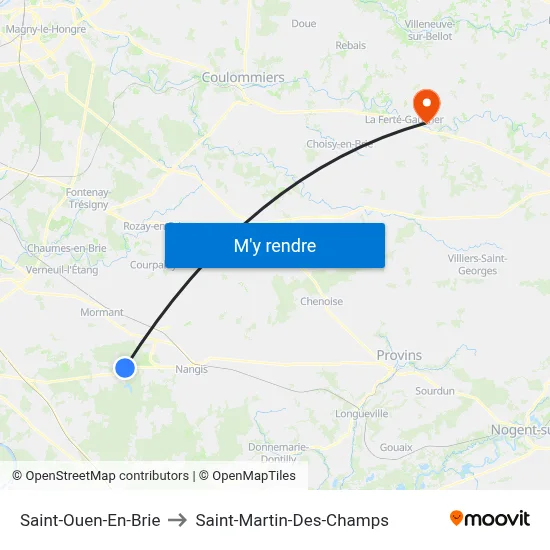 Saint-Ouen-En-Brie to Saint-Martin-Des-Champs map