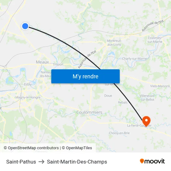 Saint-Pathus to Saint-Martin-Des-Champs map