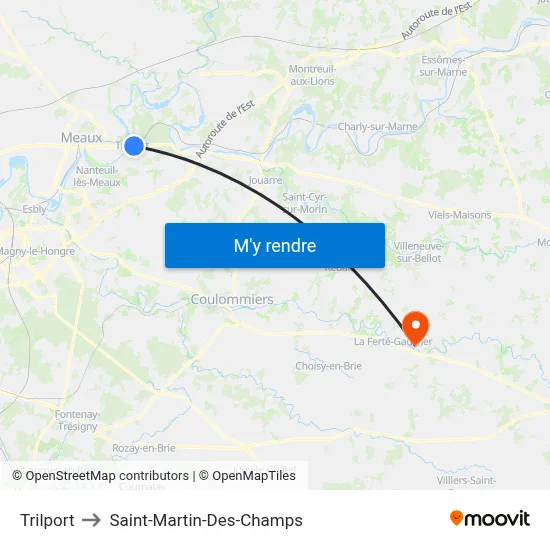 Trilport to Saint-Martin-Des-Champs map